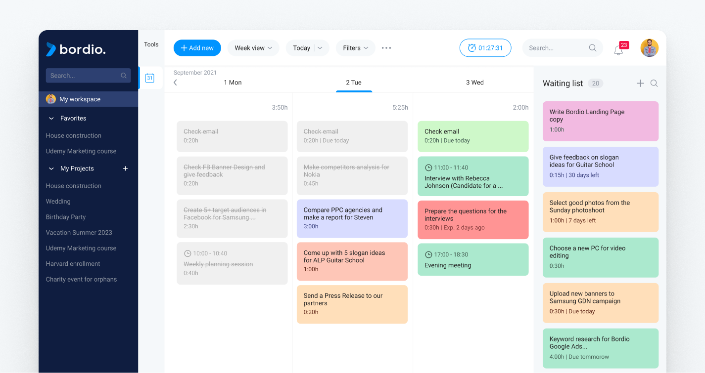 bordio product interface