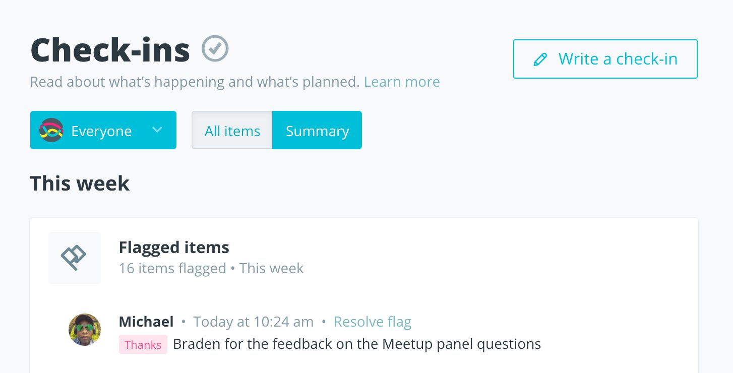 Check-ins help reduce micromanaging