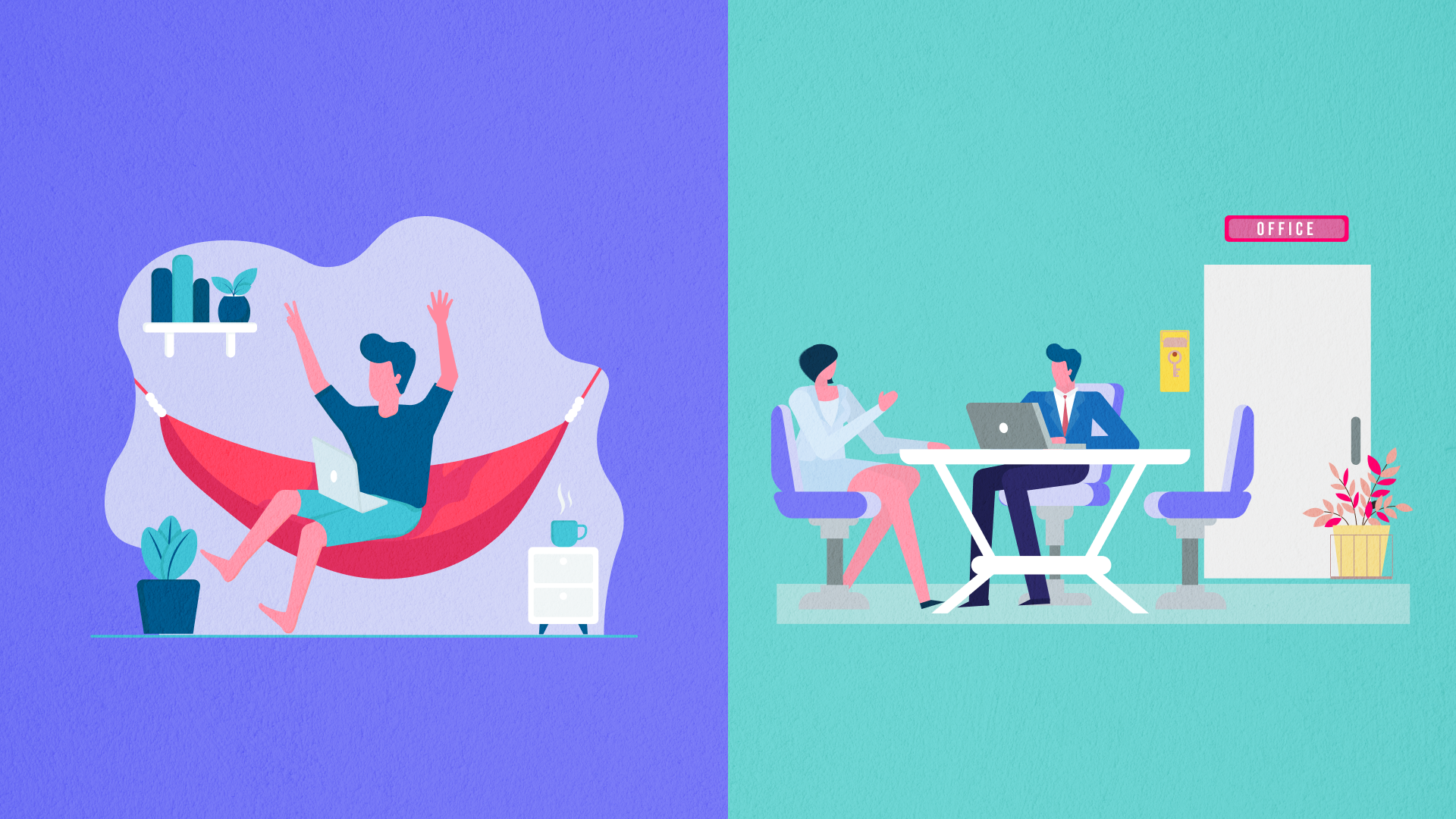 Illustration of hybrid work