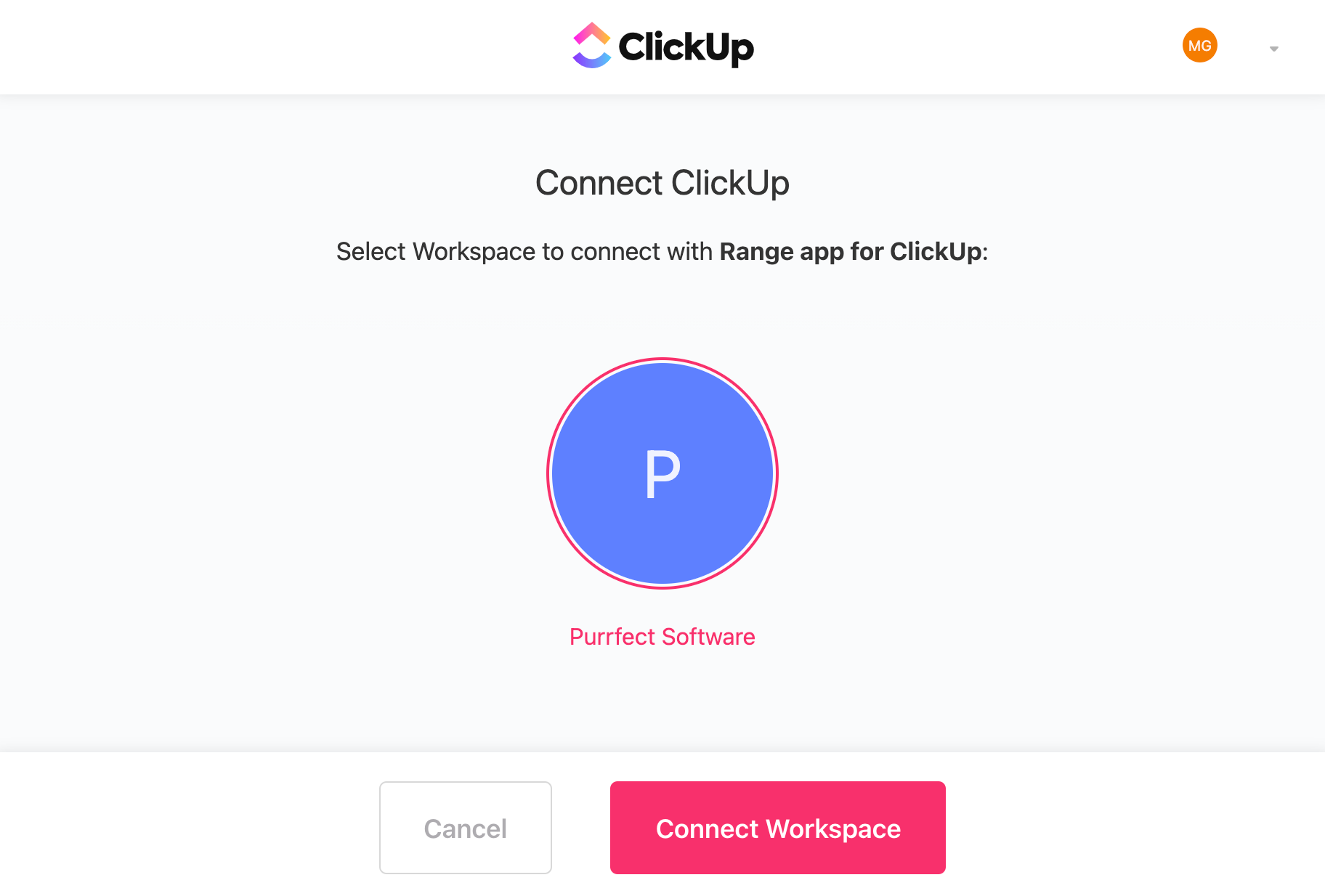 Connecting ClickUp and Range workspaces