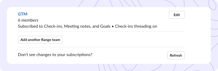 Range Slack settings refresh button