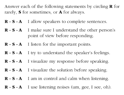 Jeffrey Gitomer, Listening survey
