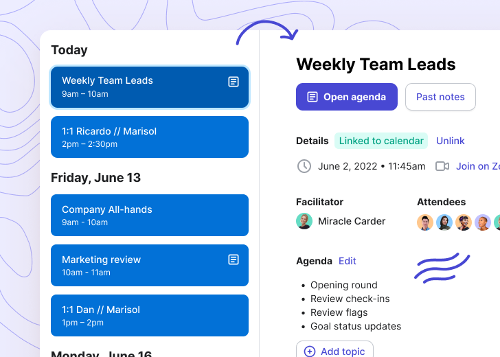 meeting agenda range