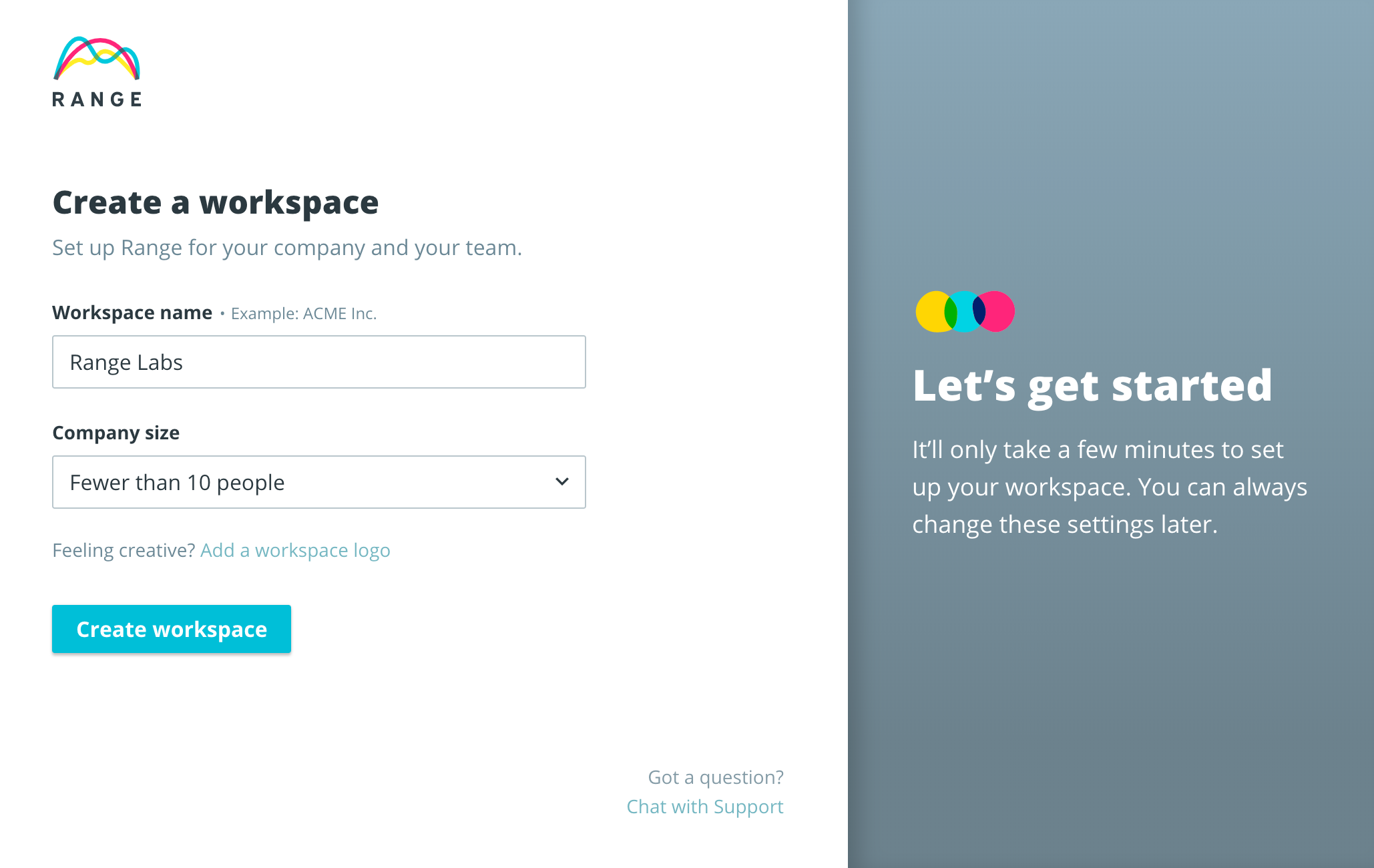Create a workspace