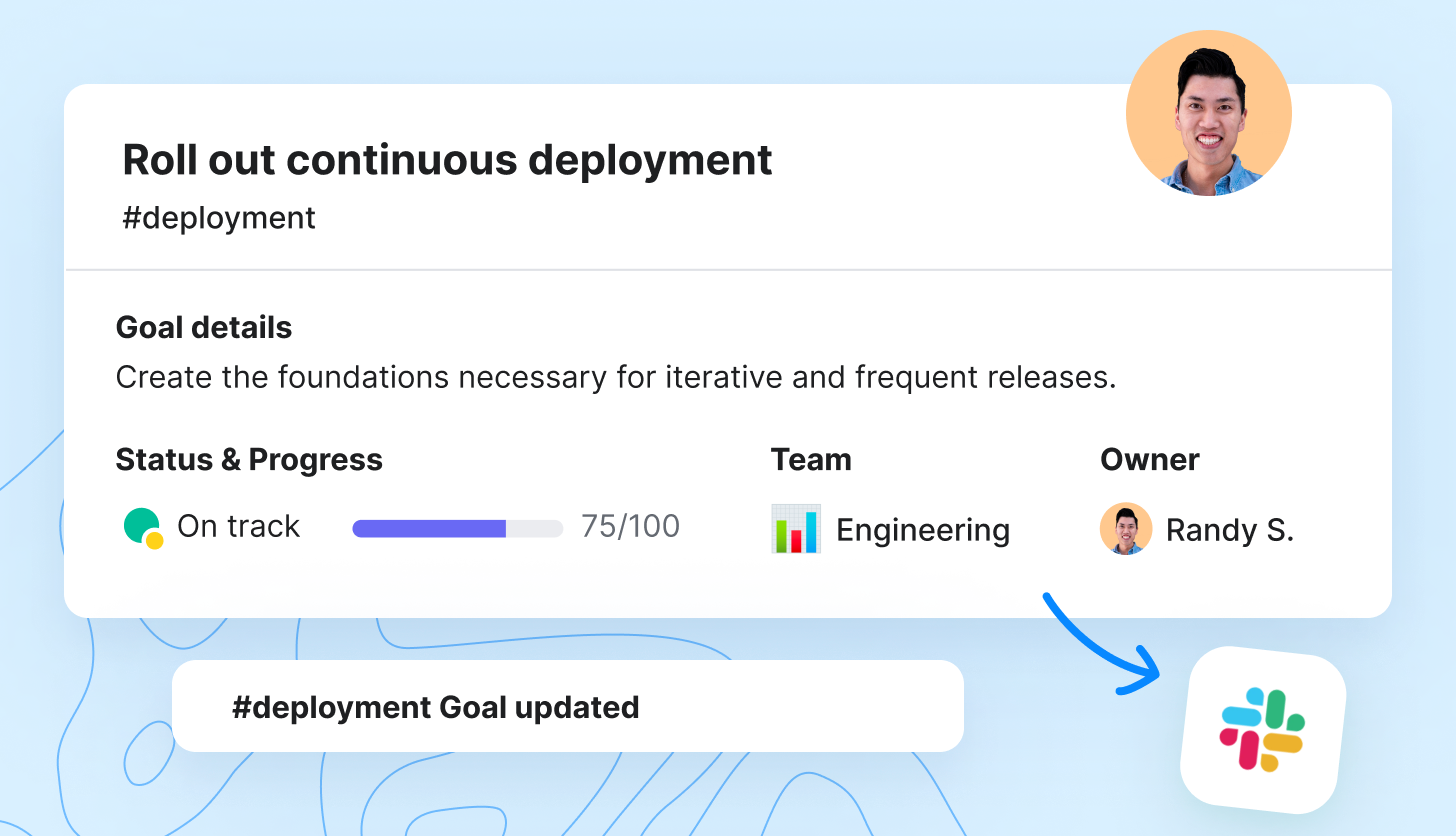Illustration of a goal update in Range