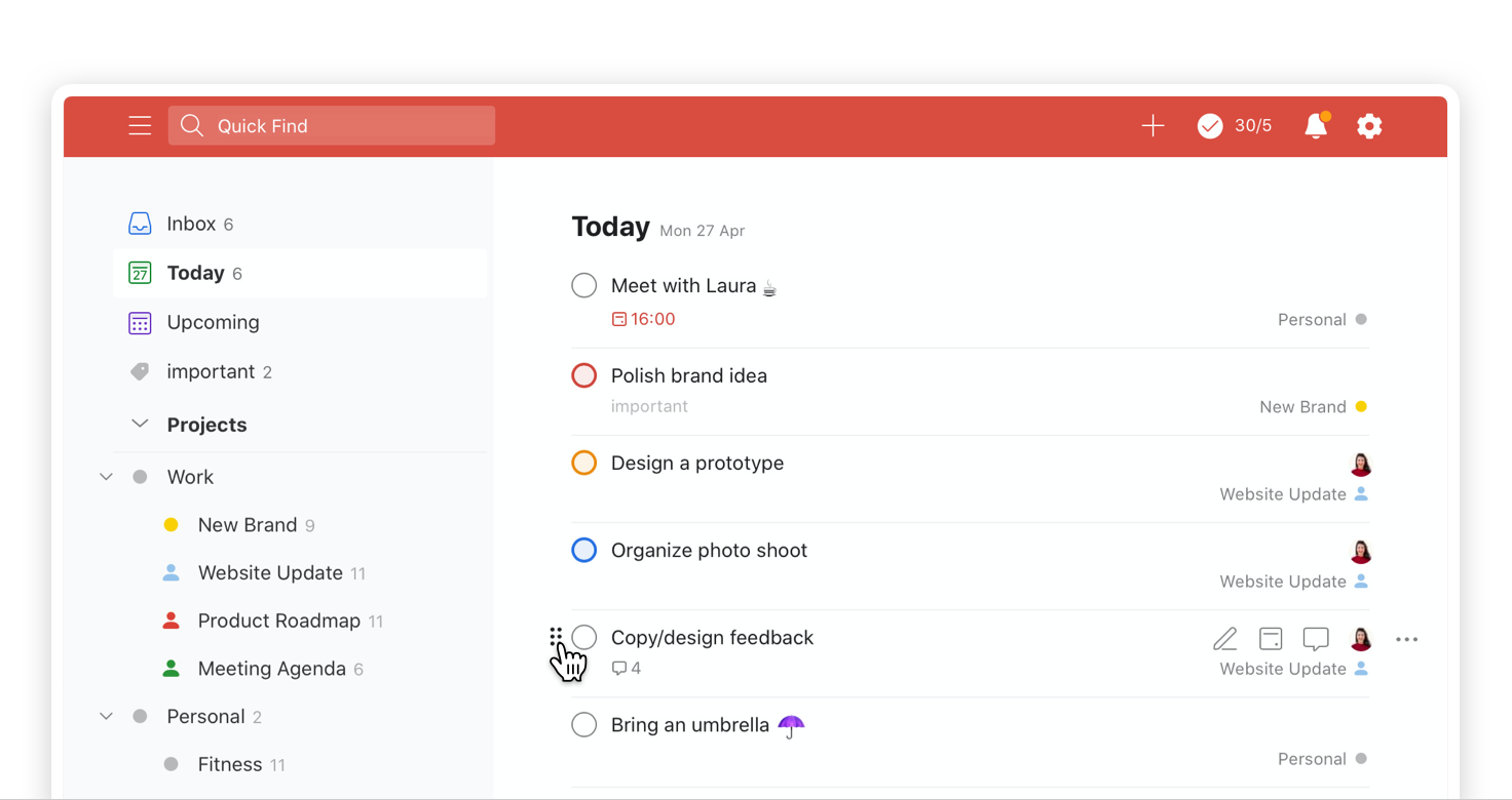 todoist online planner Range