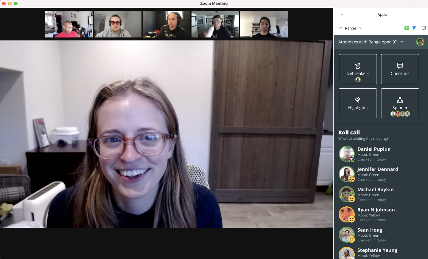 Range team member facilitating a Zoom meeting