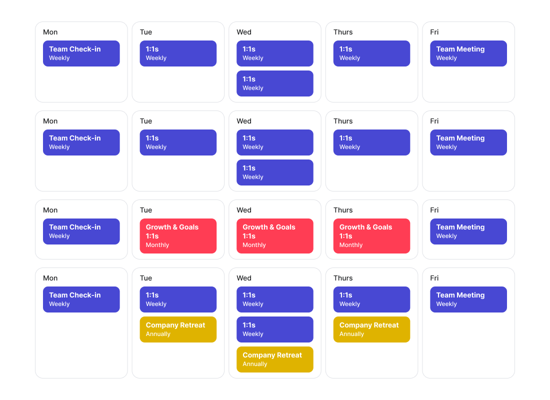 Visualization of Minn's monthly calendar