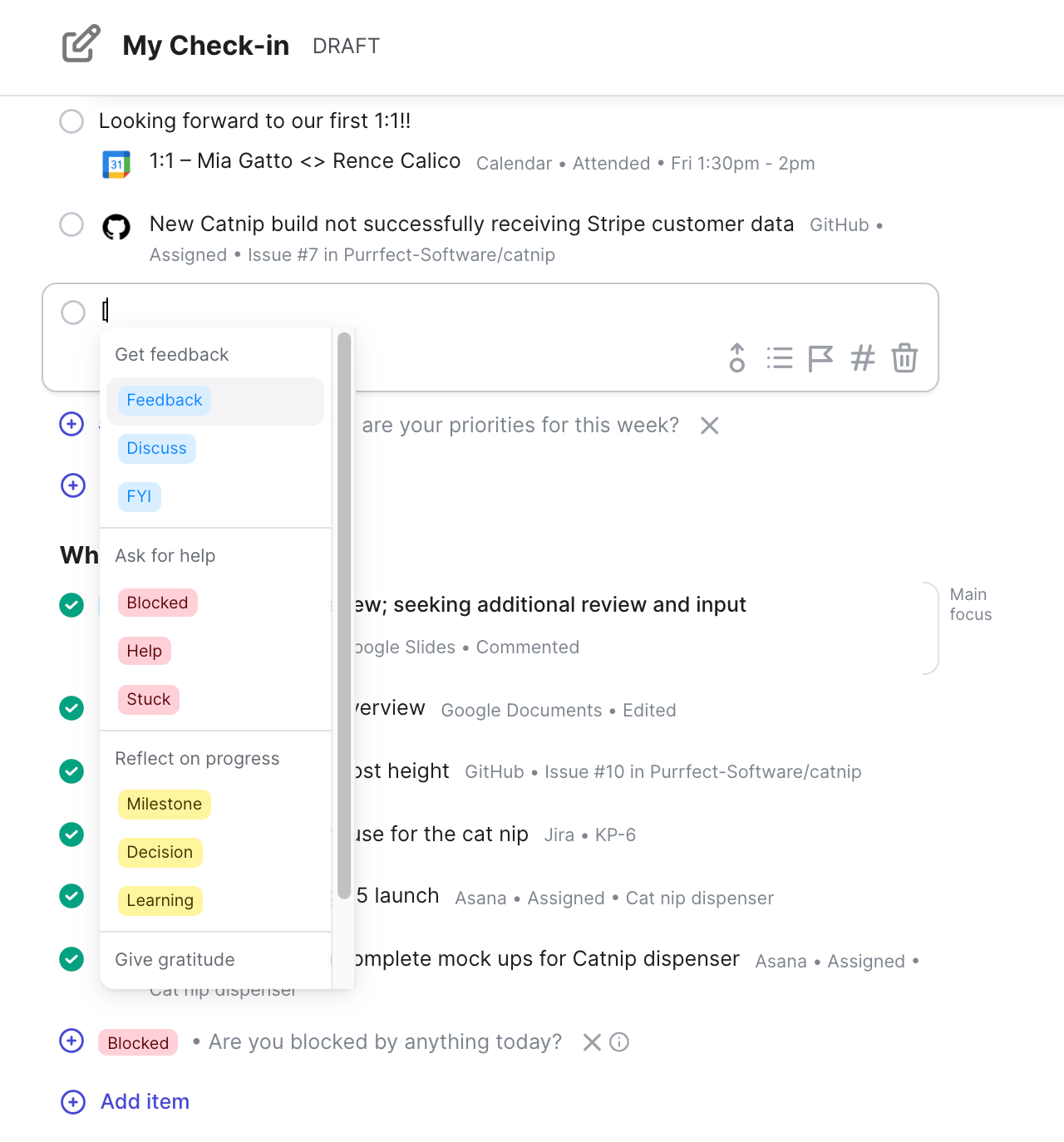Available Flags for Check-ins in Range