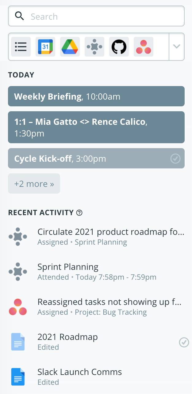 The Range suggestions sidebar for Check-ins