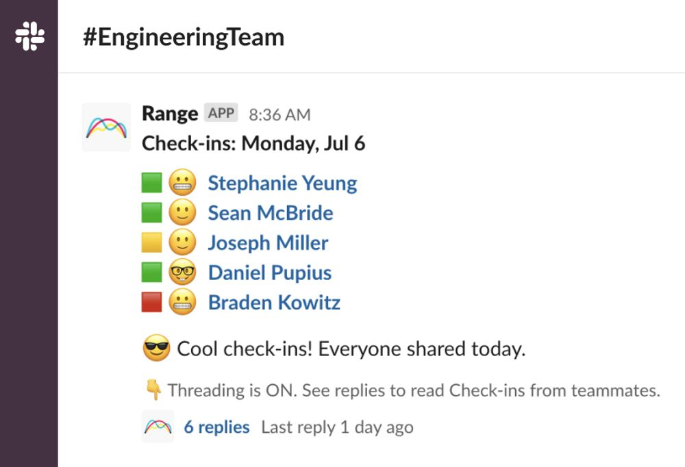Culture building in Range and Slack