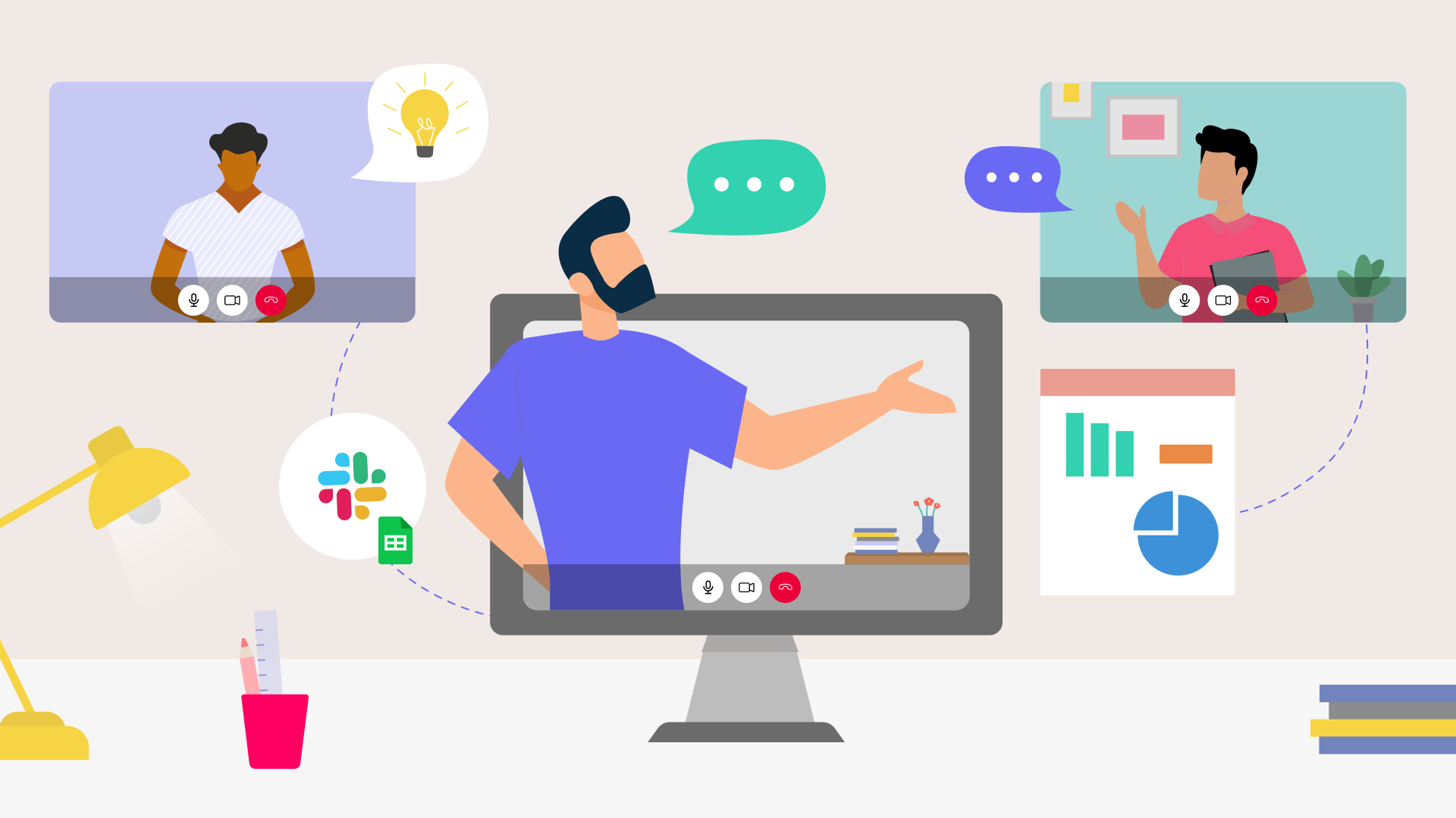 Remote standup over video chat