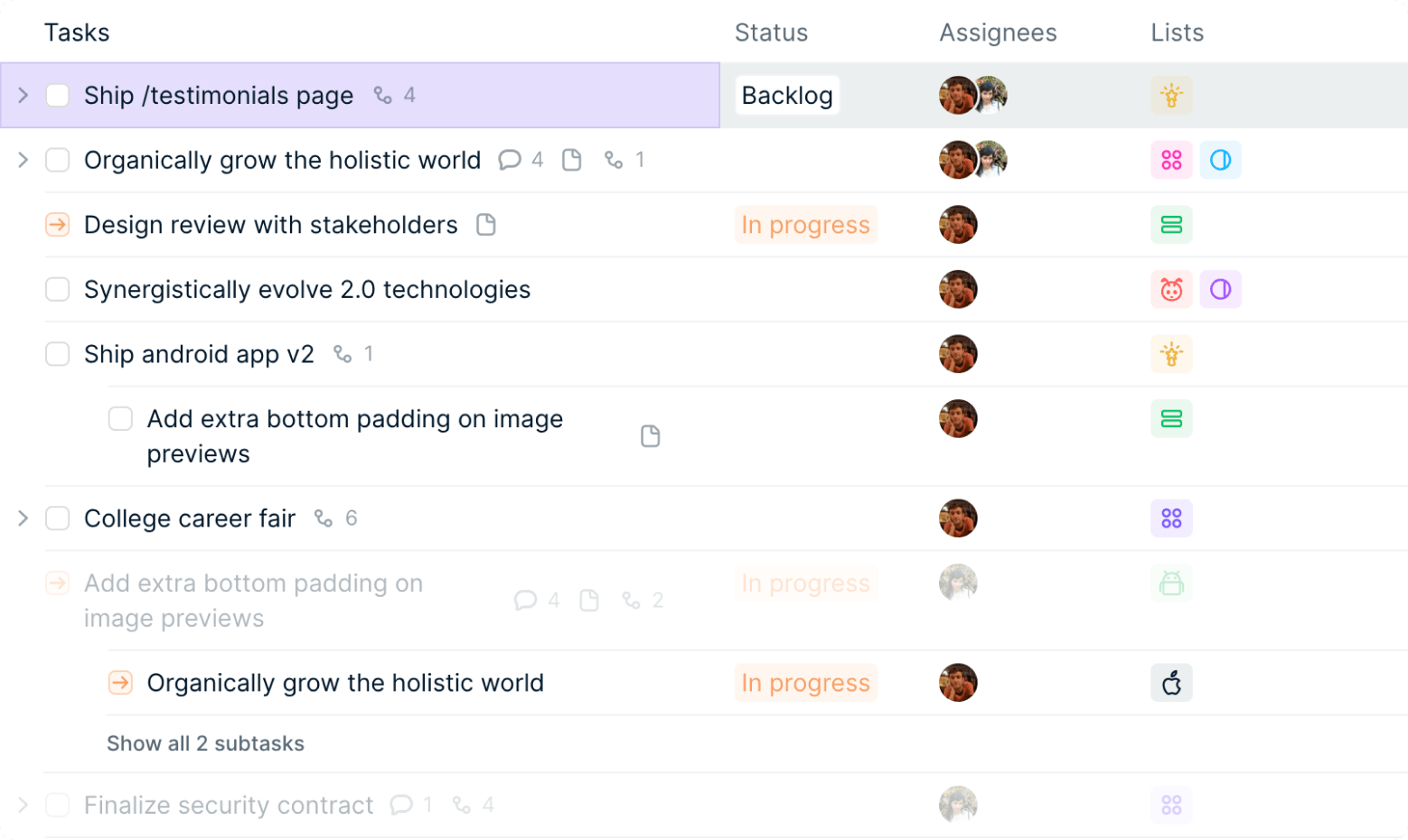 height app team organization