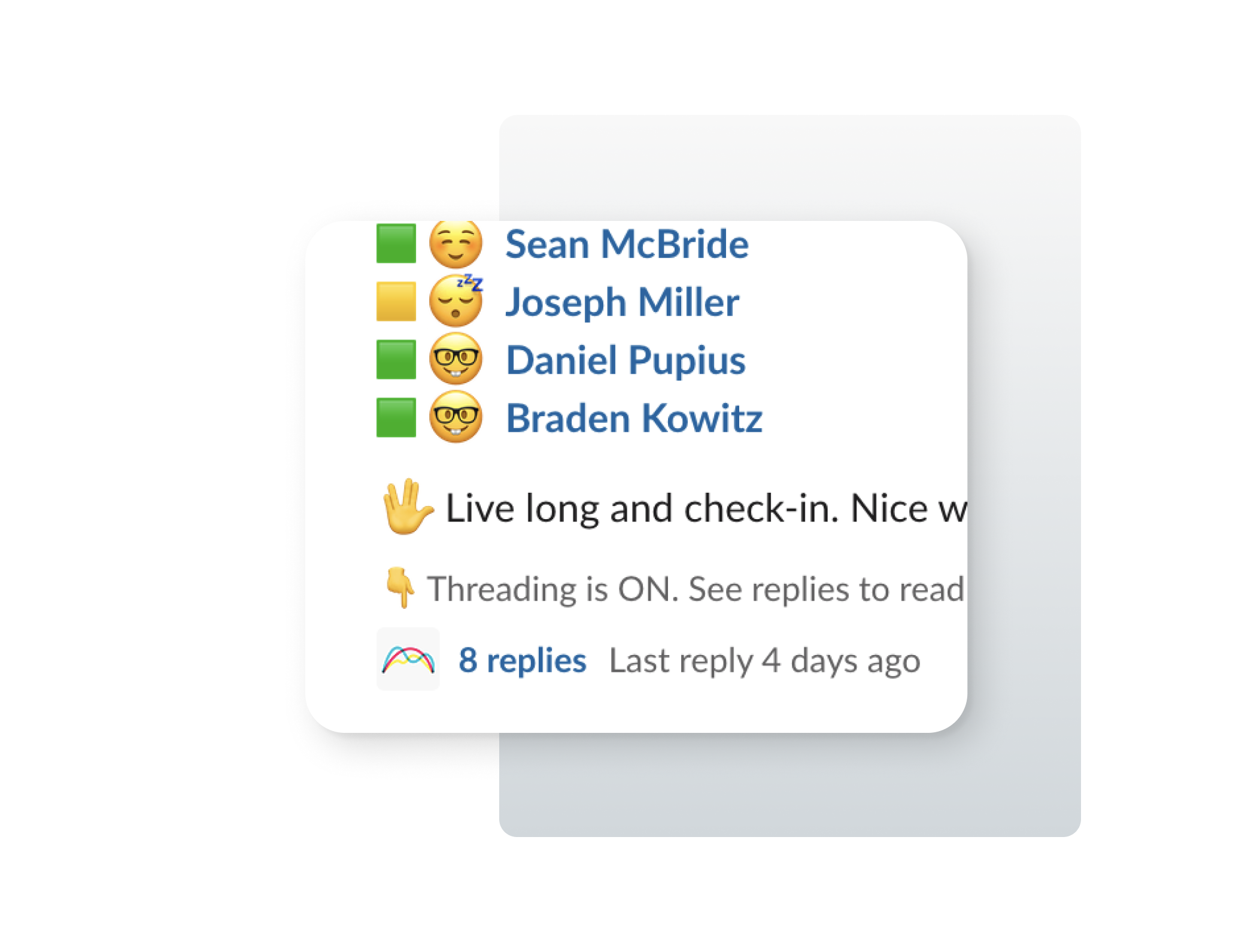 Slack design showing context block pointing at a Slack UI element