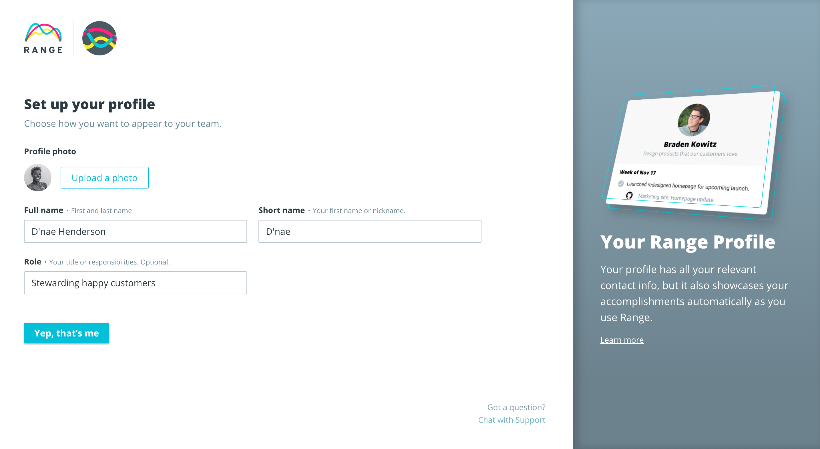 Set up your profile