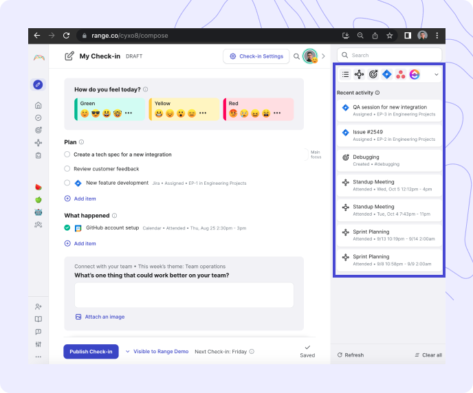 Check-in: integrations