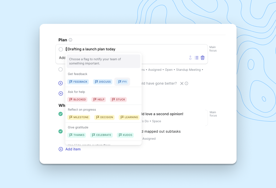 Flag options in a Range Check-in