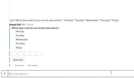 Collaboration tools for Slack – Simple Poll