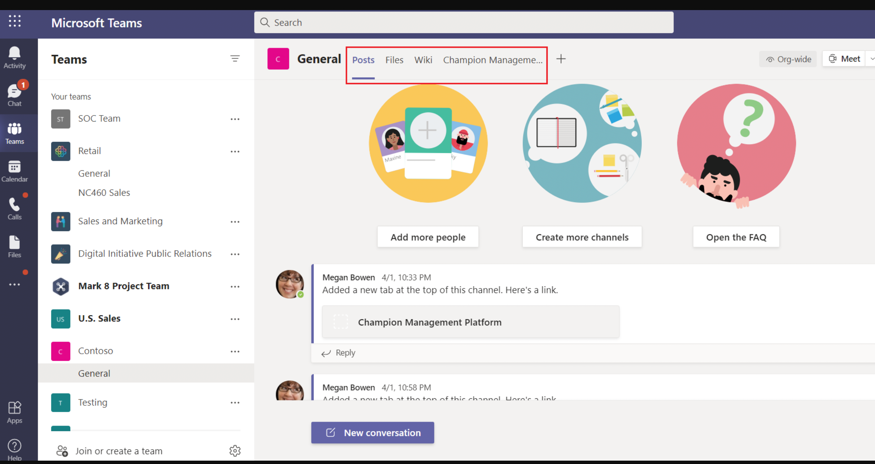 Microsoft teams tab