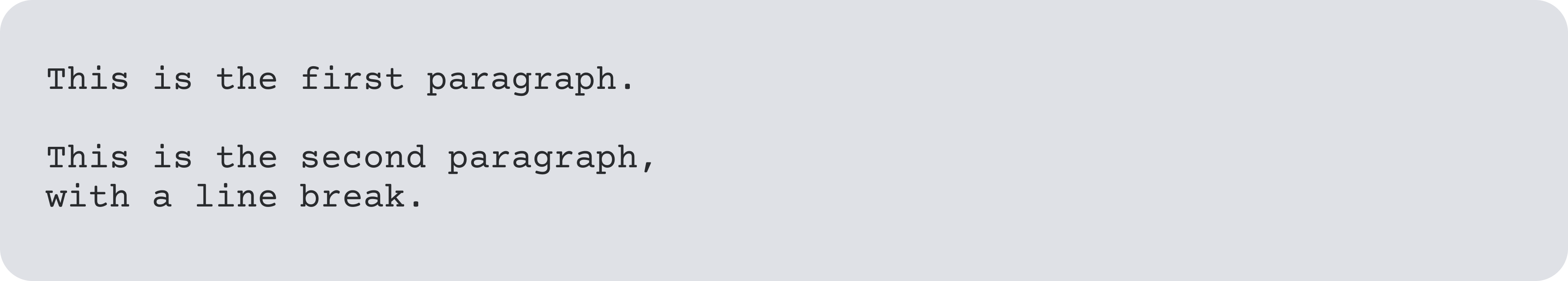 Screenshot of paragraph markdown formatting