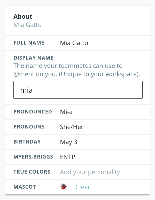 Updating your display name in Range