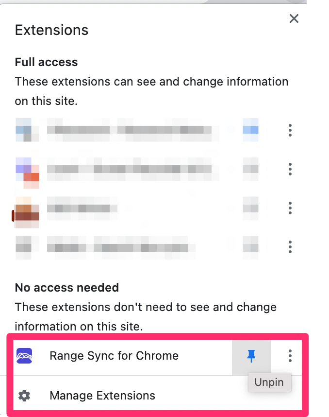 Range Chrome extension