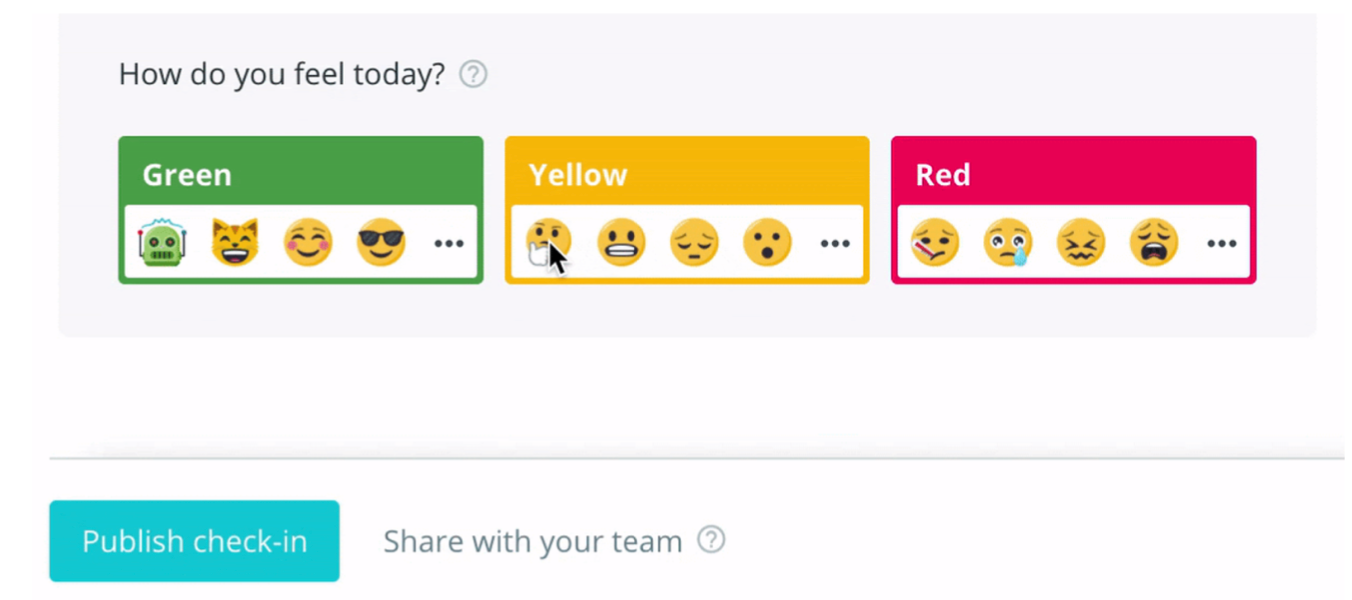 Image of mood sharing feature in Range Check-ins