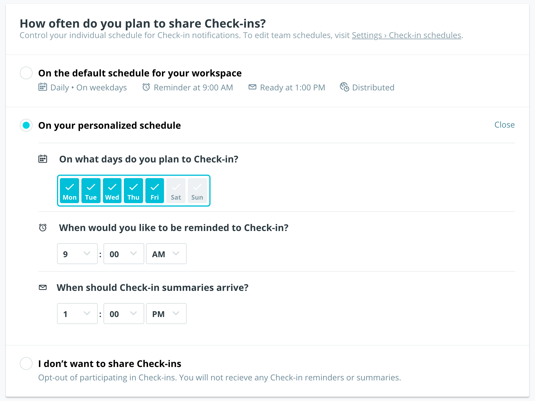 New feature alert: customize your Check-ins schedule and reminders