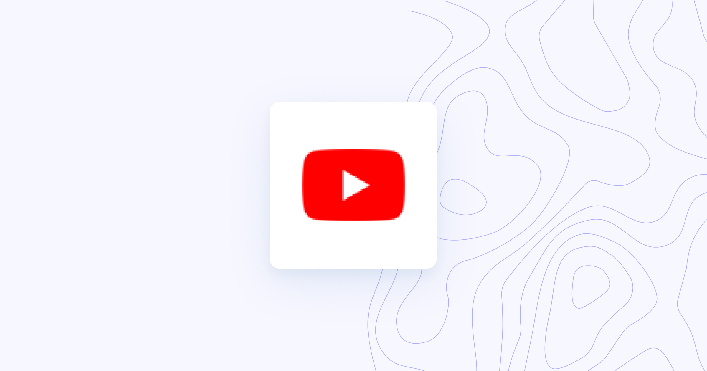 YouTube logo with topographical design