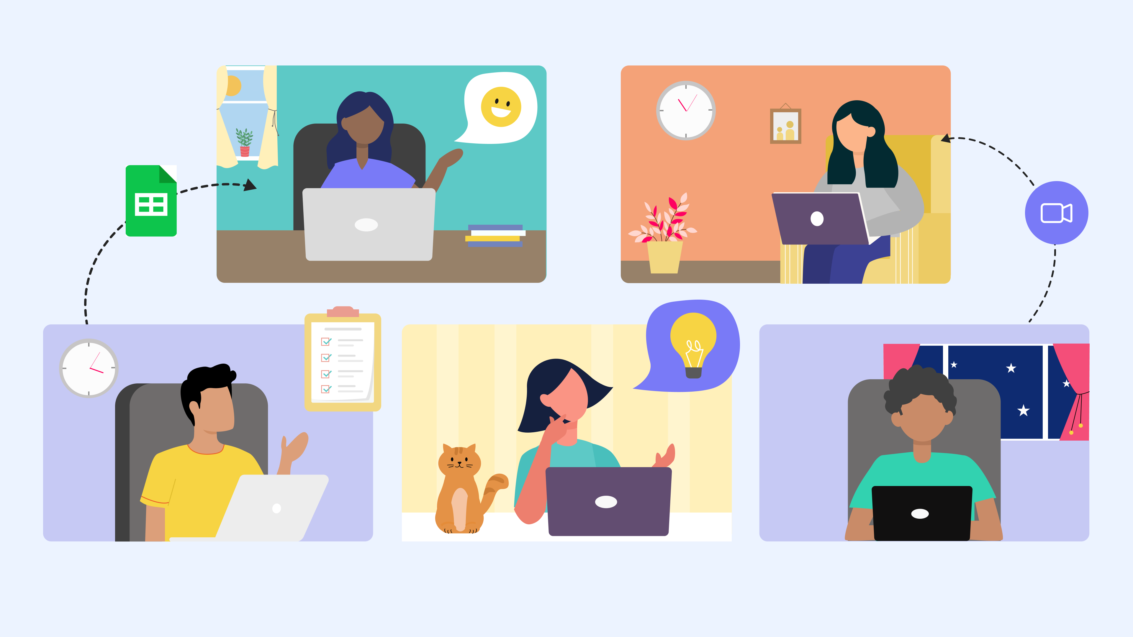 Illustration of distributed team