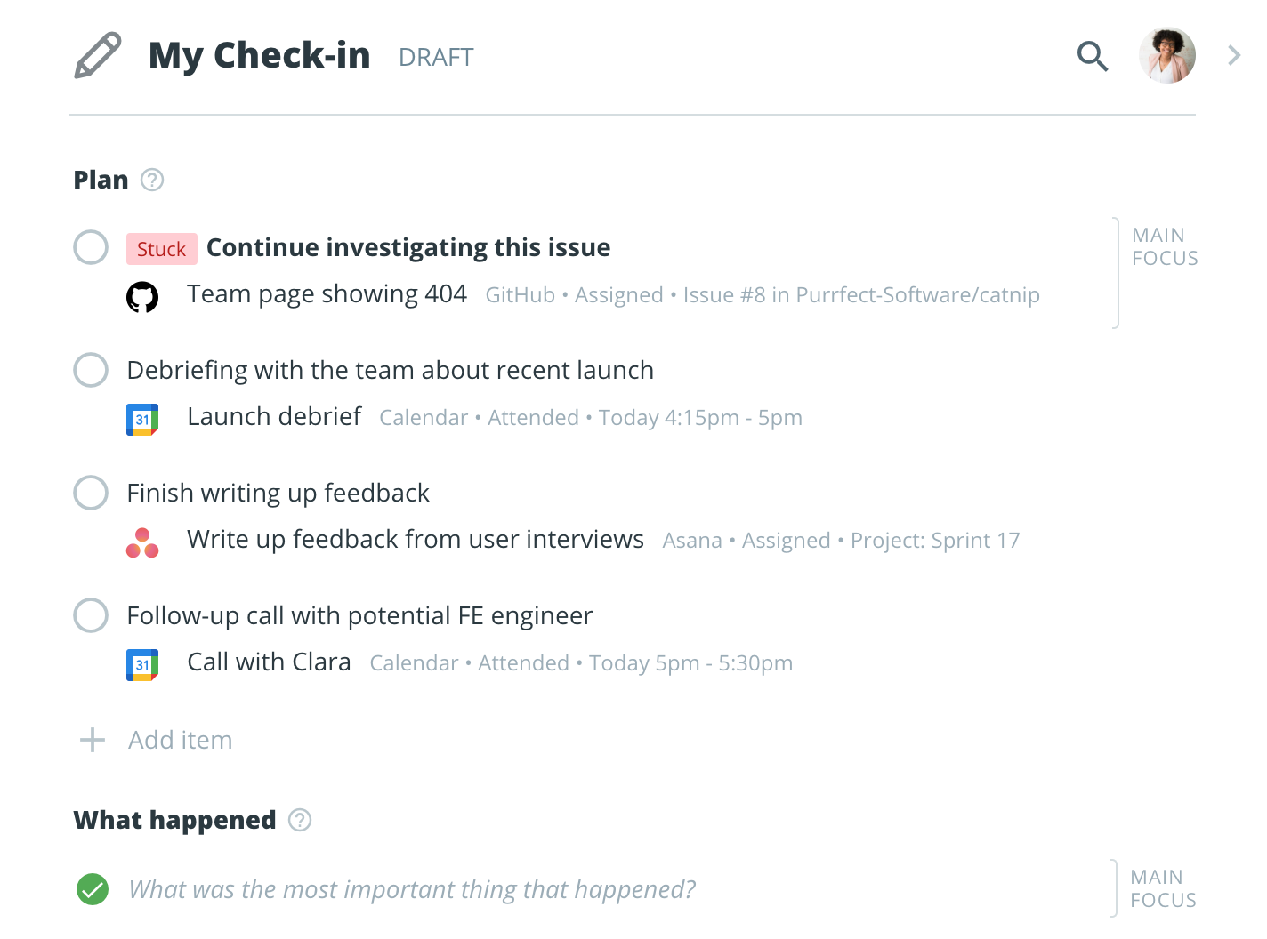 Composing a Check-in in Range