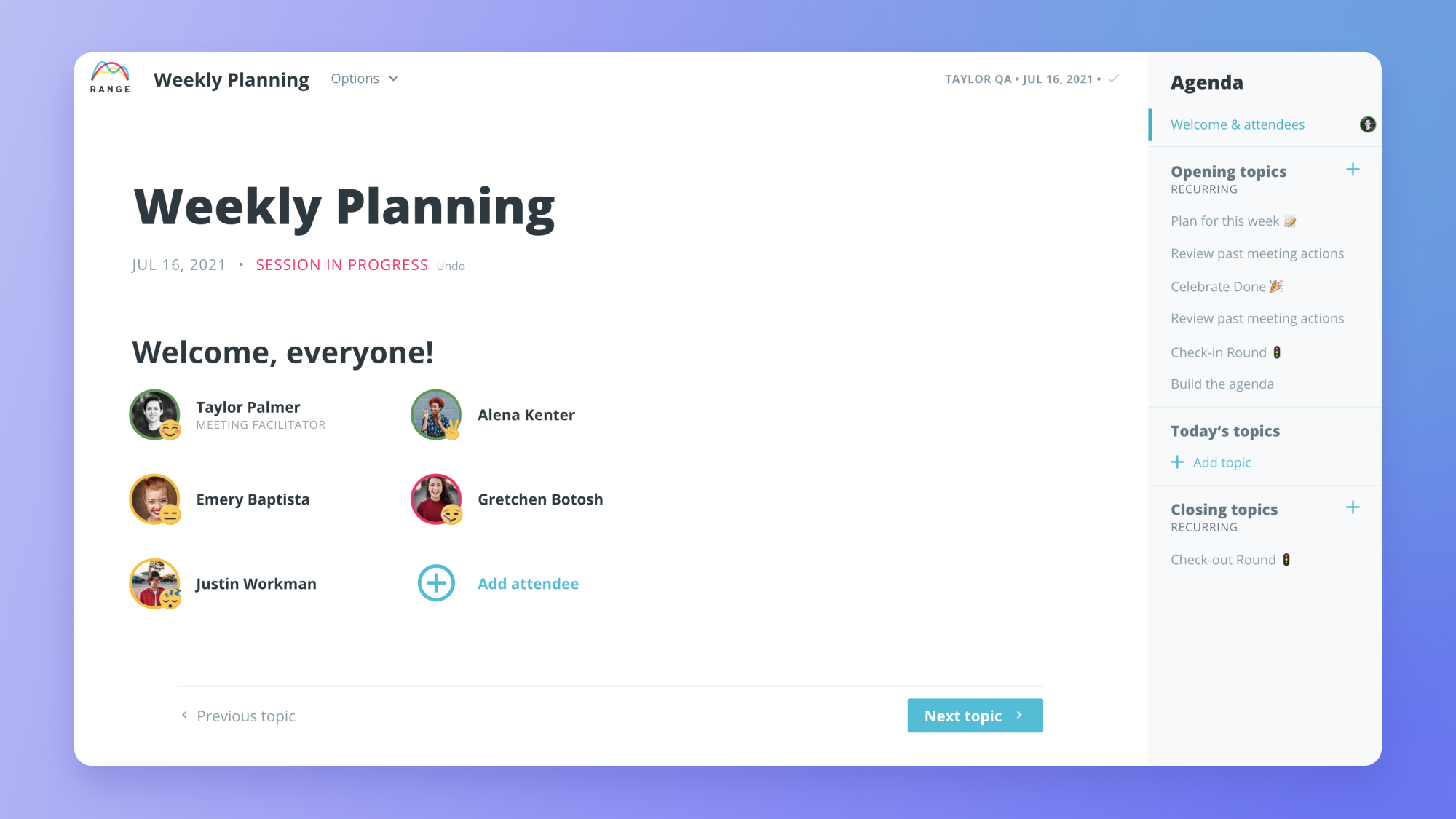 Run better meetings with Range