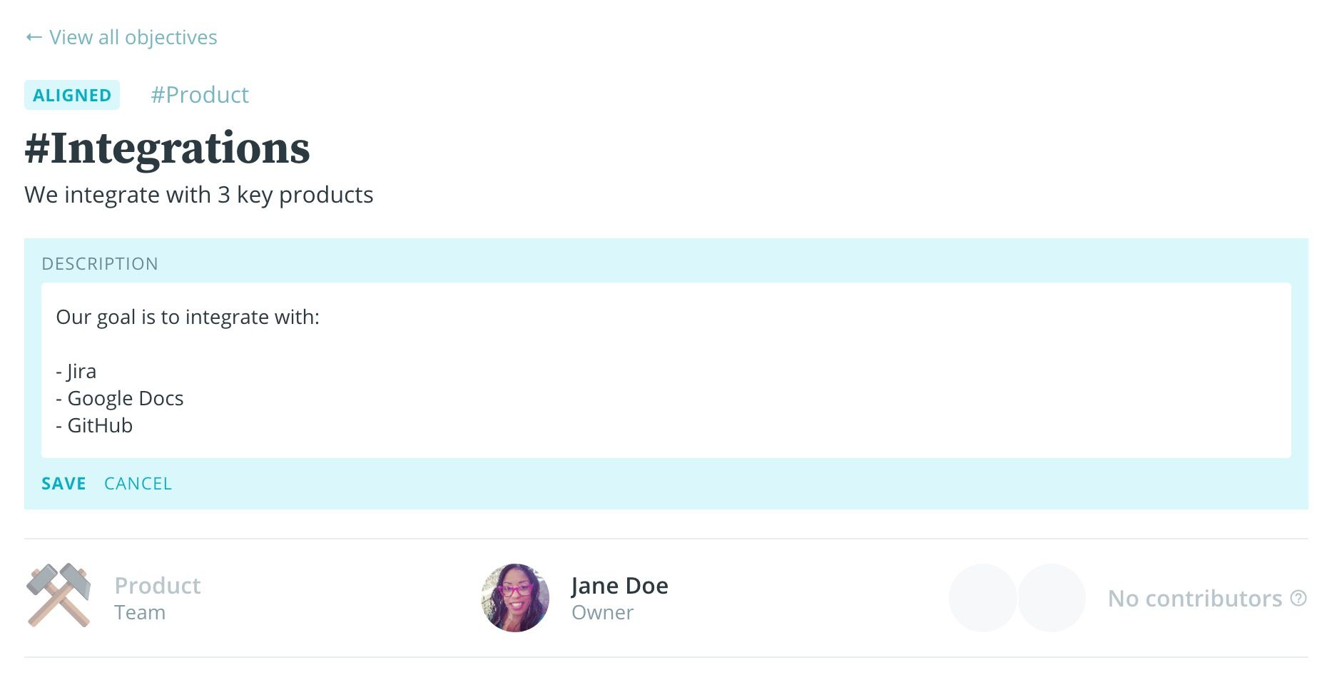 Range lets you add context to your objectives