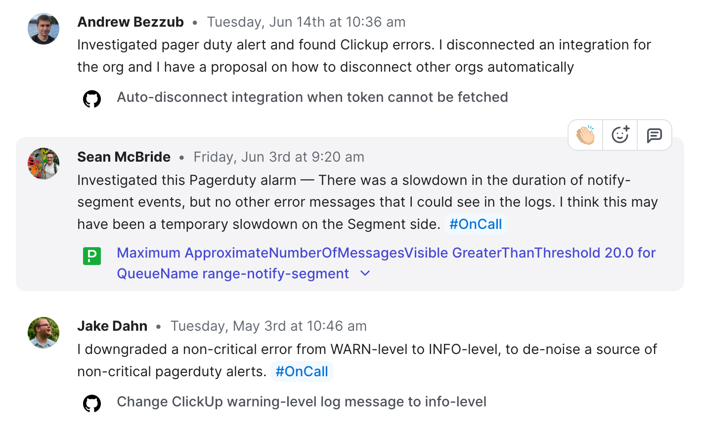Easily share context with your team.