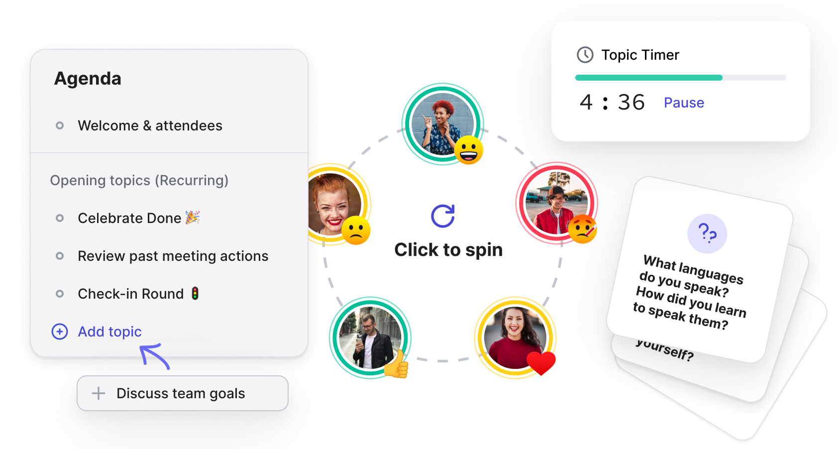 Illustration of team in live meeting