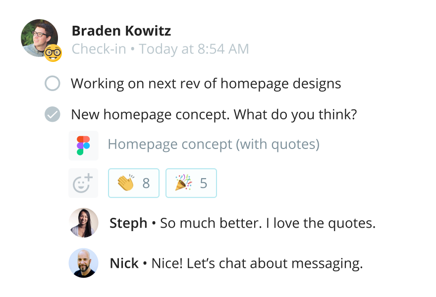 React and comment to keep everyone engaged