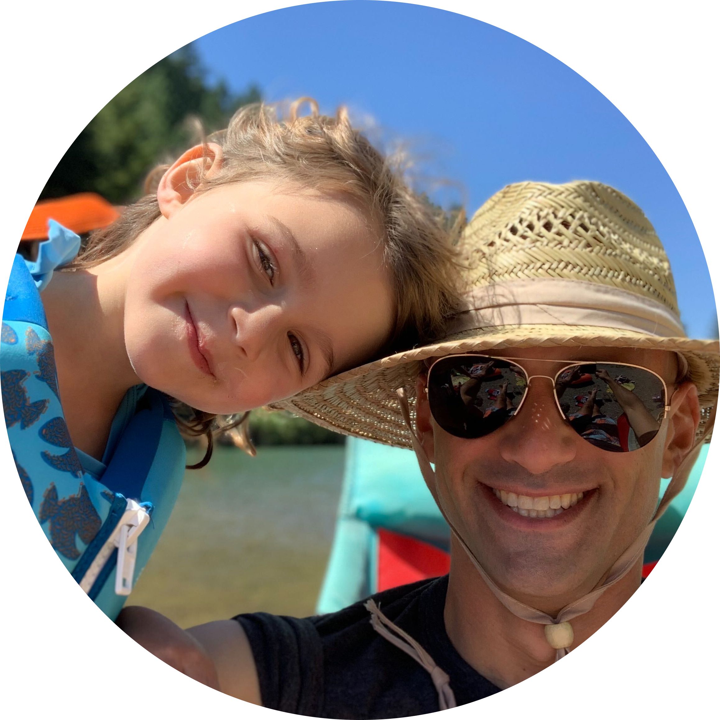 Gabe Kleinman having a dad moment