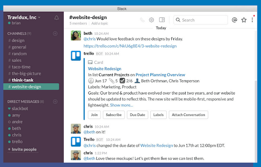 Collaboration tools for Slack – Trello