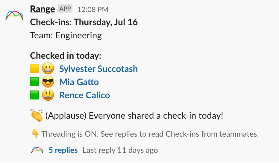 Range app for Slack