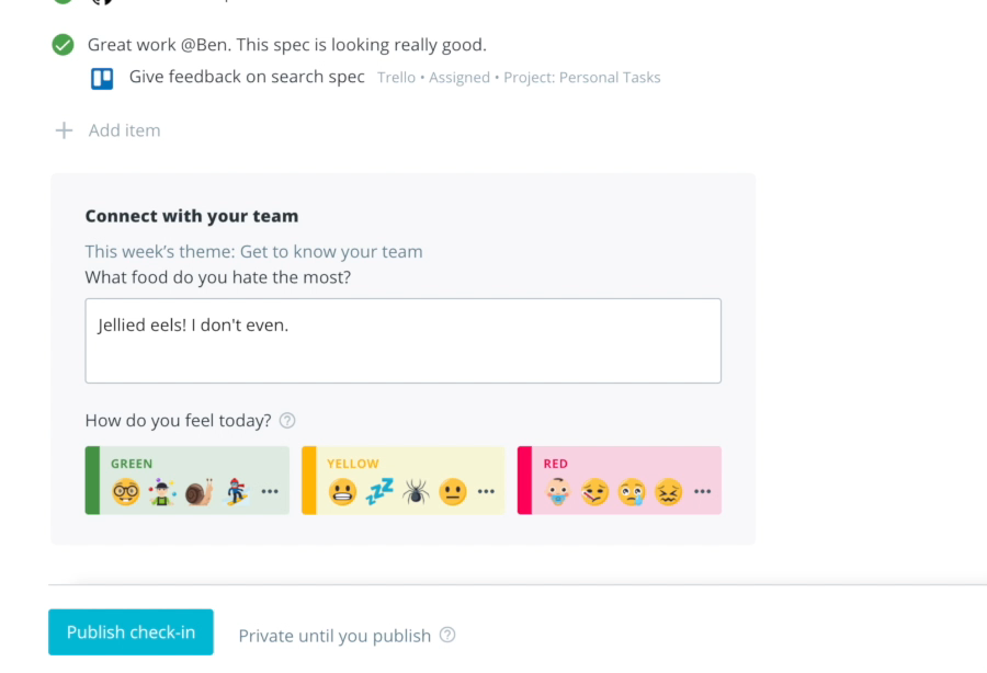 Share status updates before the meeting